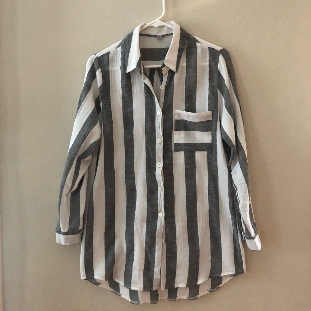 Striped button-up
